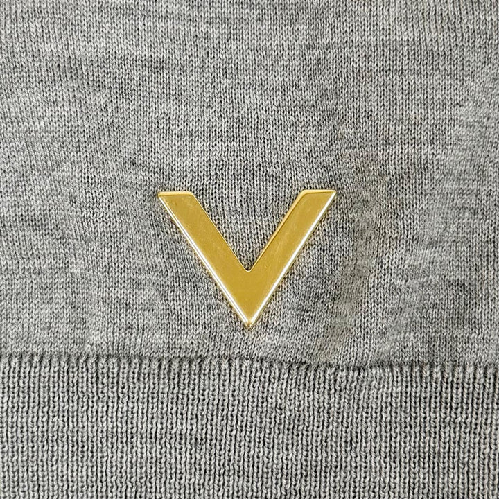 Pristine VALENTINO Logo Metal V-neck Long-sleeve Knit cashmere S 3B3KC48D830