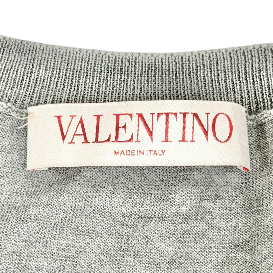 Pristine VALENTINO Logo Metal V-neck Long-sleeve Knit cashmere S 3B3KC48D830