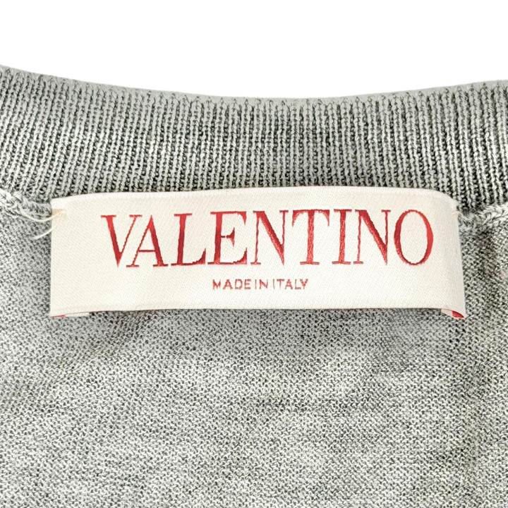 Pristine VALENTINO Logo Metal V-neck Long-sleeve Knit cashmere S 3B3KC48D830