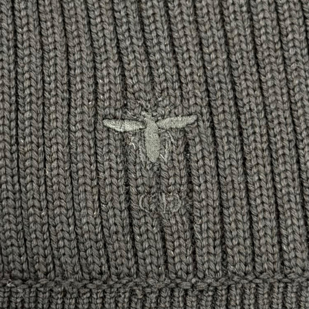 Excellent Christian Dior cardigan BEE embroidered long-sleeved knit black 36