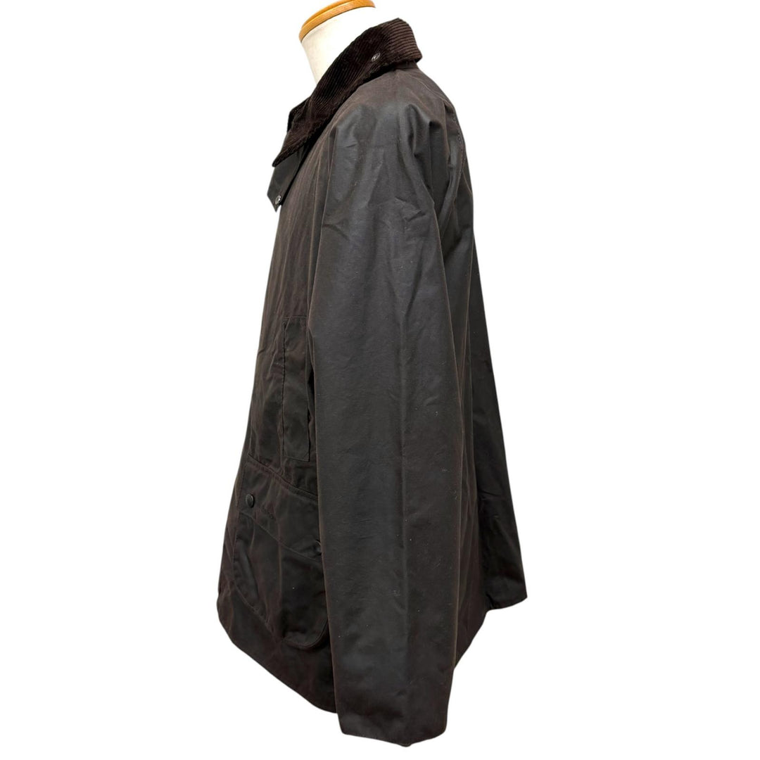 Great Barbour coat BEDALE Oiled wax jacket Dark brown cotton mens 42