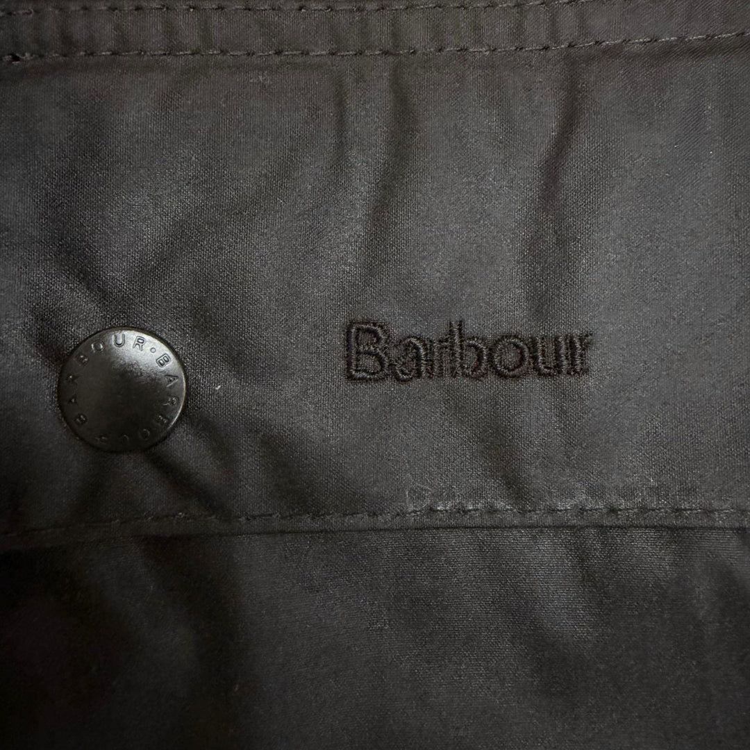 Great Barbour coat BEDALE Oiled wax jacket Dark brown cotton mens 42