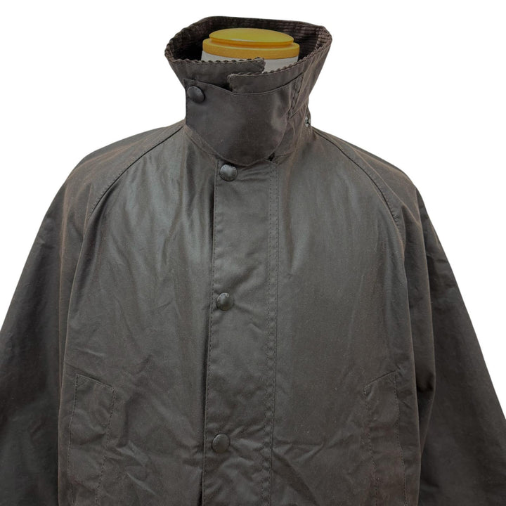 Great Barbour coat BEDALE Oiled wax jacket Dark brown cotton mens 42