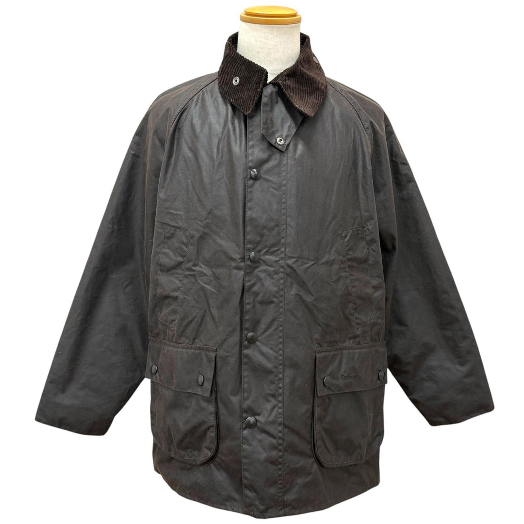 Great Barbour coat BEDALE Oiled wax jacket Dark brown cotton mens 42