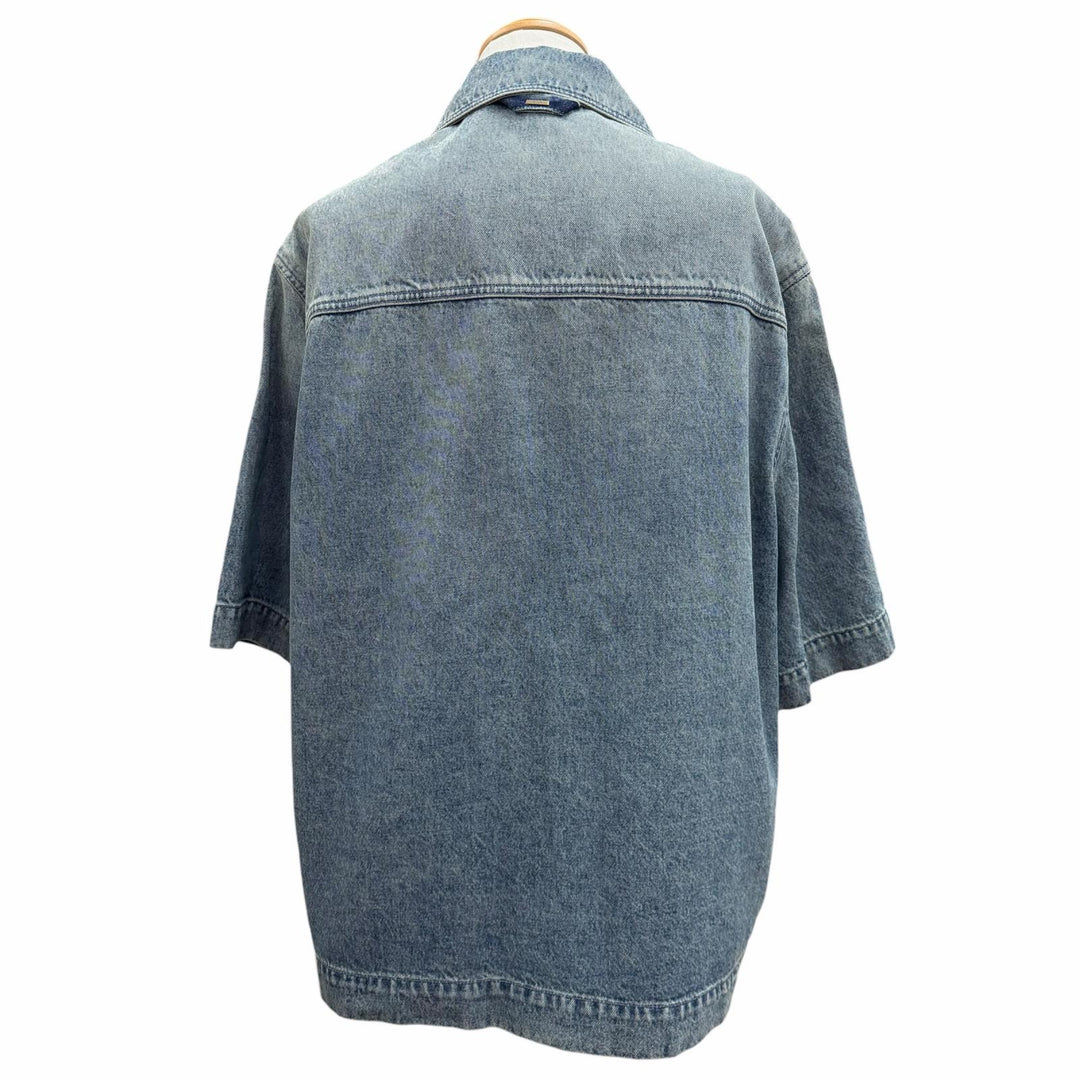 Excellent LOUIS VUITTON Denim Jacket MONOGRAM DENIM WORK S/S SHIRT Indigo mens L