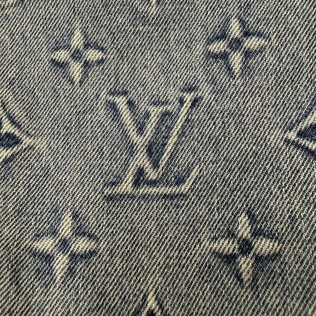 Excellent LOUIS VUITTON Denim Jacket MONOGRAM DENIM WORK S/S SHIRT Indigo mens L