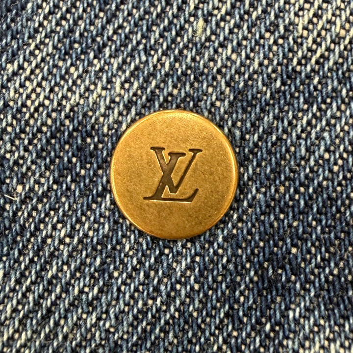 Excellent LOUIS VUITTON Denim Jacket MONOGRAM DENIM WORK S/S SHIRT Indigo mens L