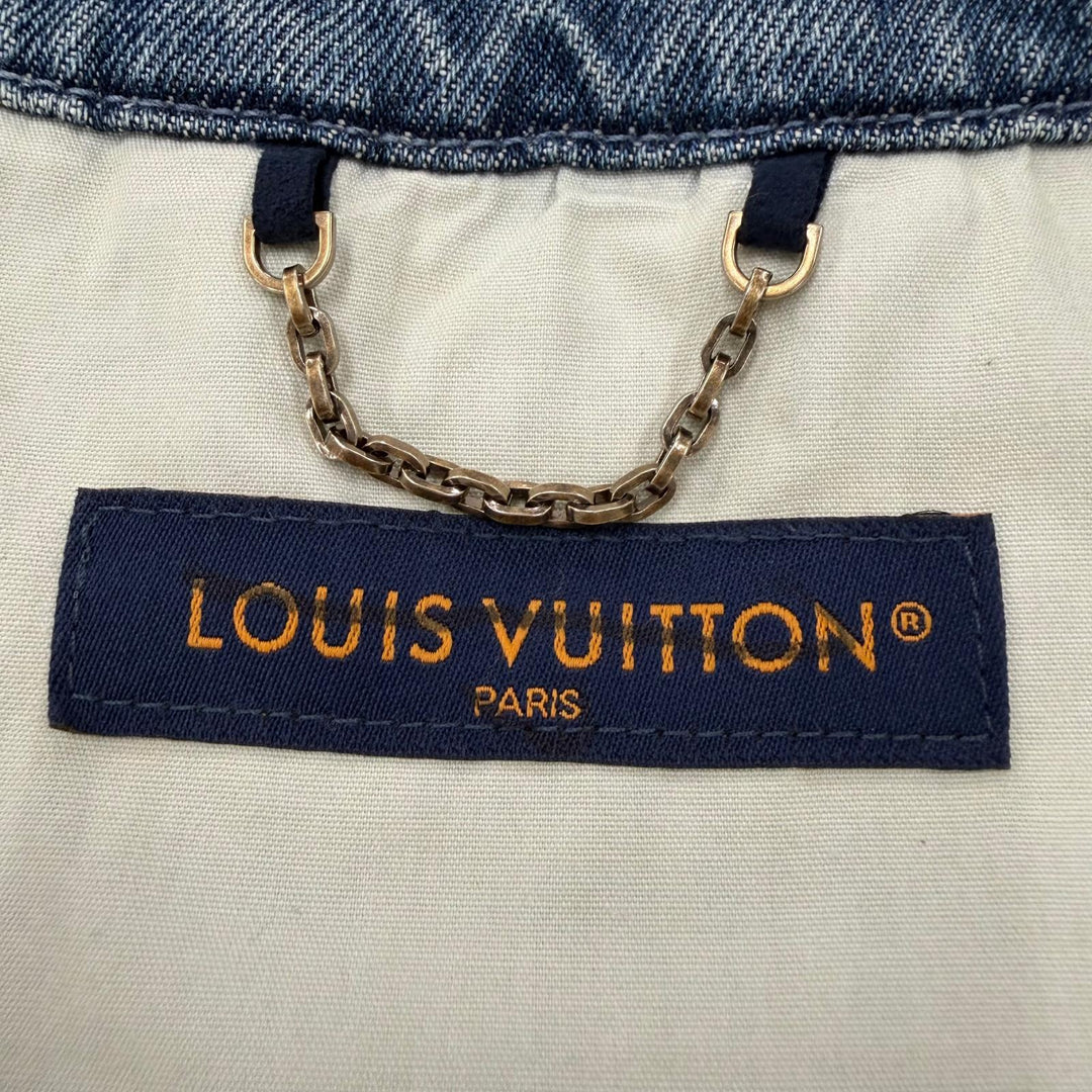 Excellent LOUIS VUITTON Denim Jacket MONOGRAM DENIM WORK S/S SHIRT Indigo mens L