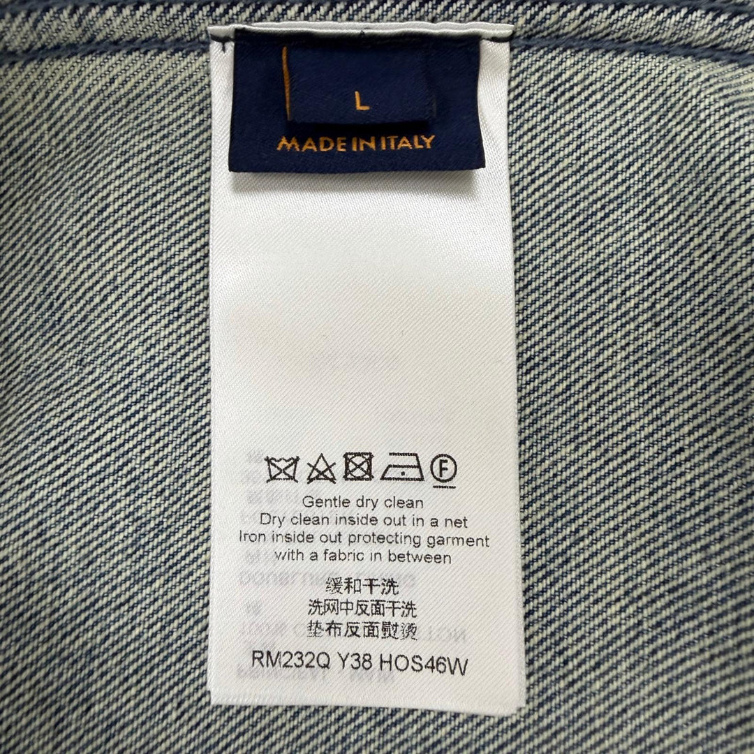 Excellent LOUIS VUITTON Denim Jacket MONOGRAM DENIM WORK S/S SHIRT Indigo mens L