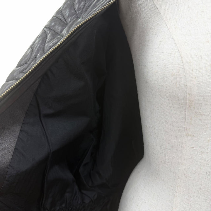 Great LOEWE coat Long length, zip-up, all-over print design, quilted leather. 42