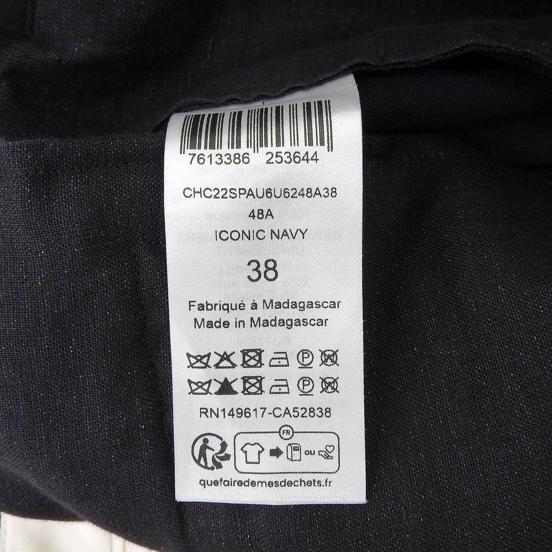Excellent Chloe Pants Center-creased wide-leg slacks Navy Women 38 CHC22SPAU6