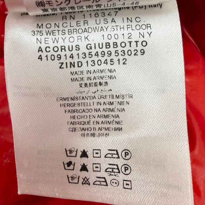 Excellent MONCLER Down jacket ACORUS GIUBBOTTO Logo Patch Light Red