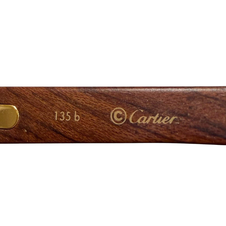 Excellent Cartier Glasses Trinity Wood Temple Oval gold Wood mens