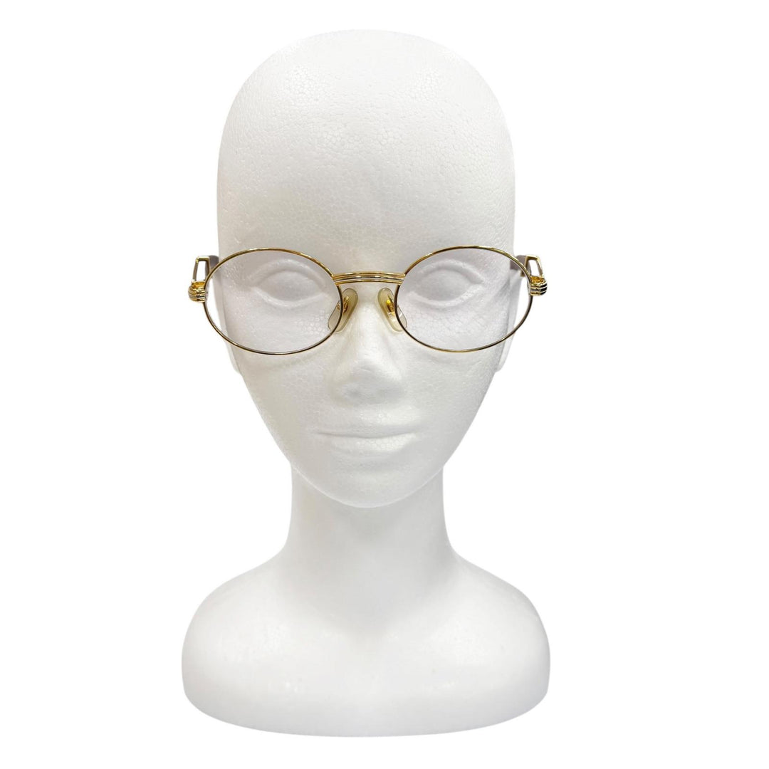 Excellent Cartier Glasses Trinity Wood Temple Oval gold Wood mens