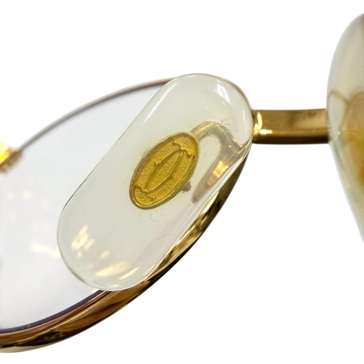 Excellent Cartier Glasses Trinity Wood Temple Oval gold Wood mens