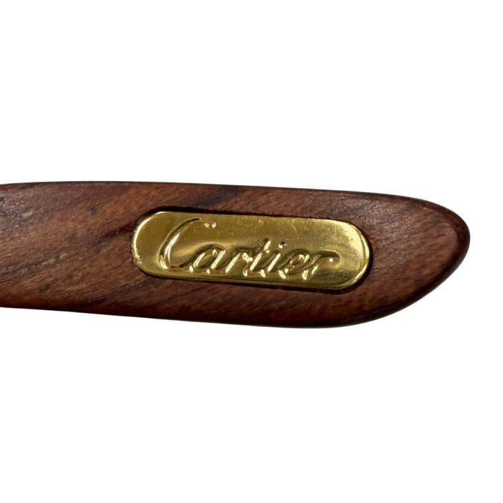 Excellent Cartier Glasses Trinity Wood Temple Oval gold Wood mens