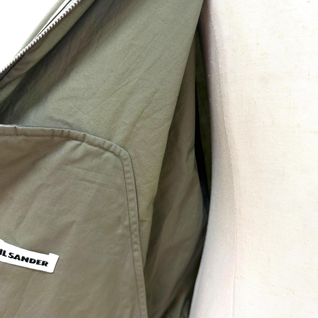 Great JIL SANDER Bomber jacket khaki cotton mens 50 JSUO420139