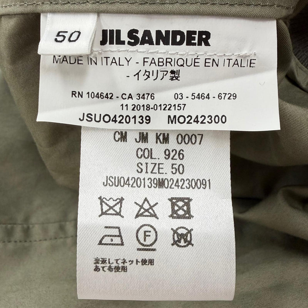 Great JIL SANDER Bomber jacket khaki cotton mens 50 JSUO420139