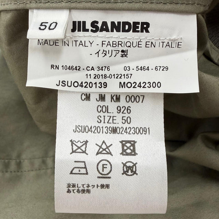 Great JIL SANDER Bomber jacket khaki cotton mens 50 JSUO420139