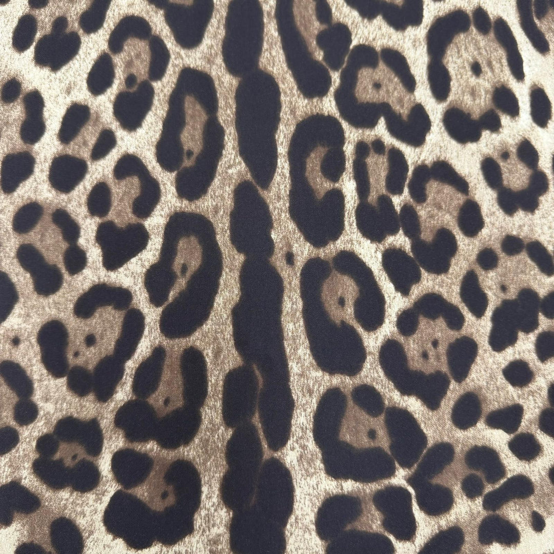 Excellent DOLCE&GABBANA Long skirt Leopard Pattern beige silk Women 38 F4AOBT