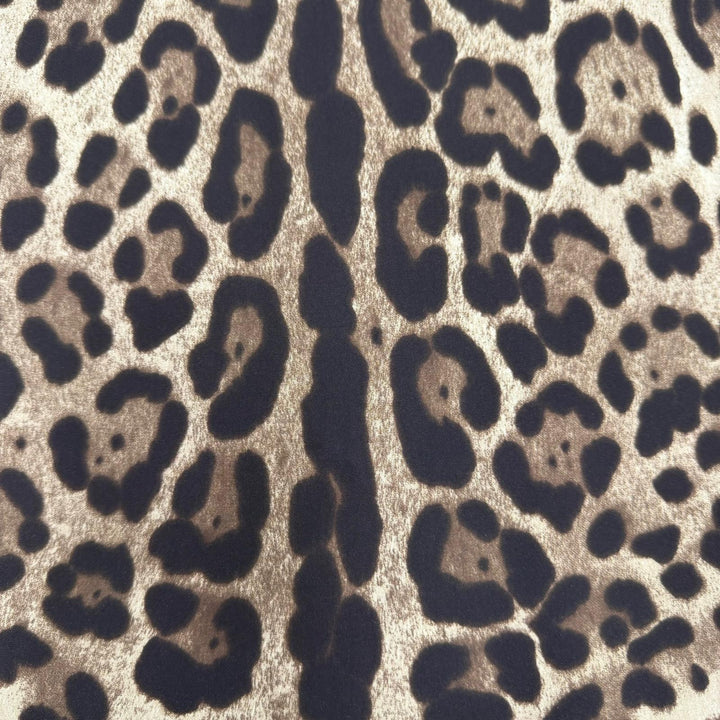Excellent DOLCE&GABBANA Long skirt Leopard Pattern beige silk Women 38 F4AOBT