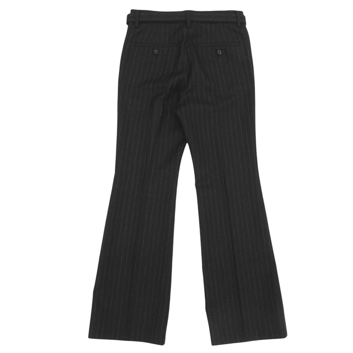 Excellent Sacai Pants Chalk Stripe pants Logo buttons, striped, flared black