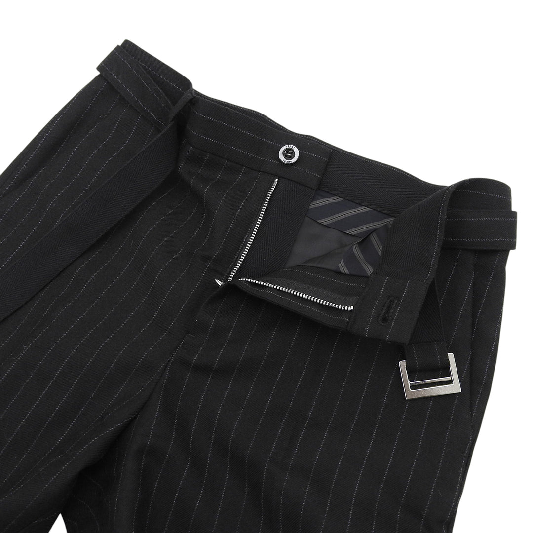 Excellent Sacai Pants Chalk Stripe pants Logo buttons, striped, flared black