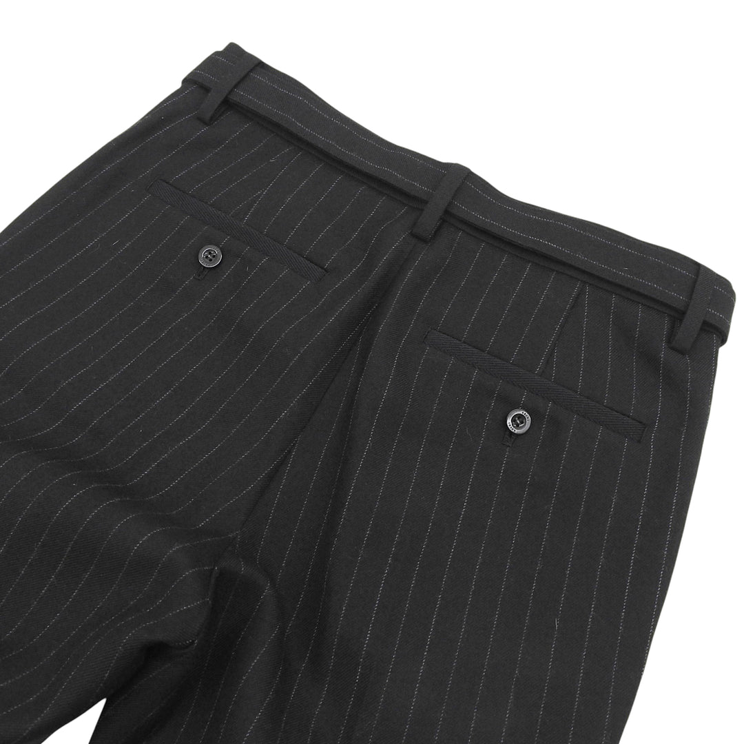 Excellent Sacai Pants Chalk Stripe pants Logo buttons, striped, flared black