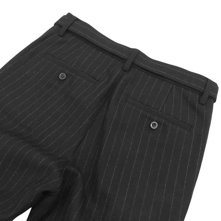 Excellent Sacai Pants Chalk Stripe pants Logo buttons, striped, flared black