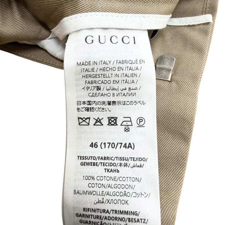 Pristine GUCCI Pants sideline chinos beige cotton mens 46 863418
