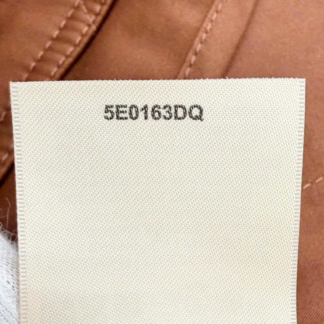 Pristine HERMES collarless jacket Serie button Brown cotton Women 36 5E0163DQ