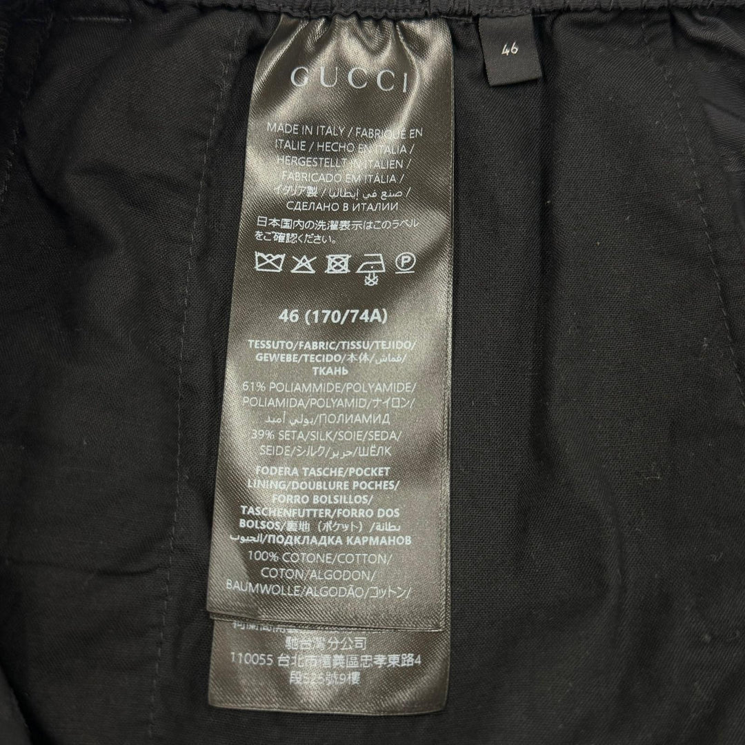 Great GUCCI Shorts GG Cotton Faille Shorts black Nylon mens 46 871784