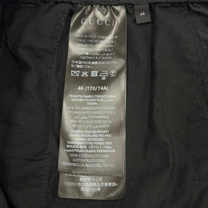 Great GUCCI Shorts GG Cotton Faille Shorts black Nylon mens 46 871784