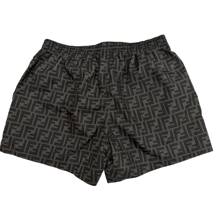 Excellent FENDI Shorts FF logo swim shorts gray polyester mens 50 FXB077
