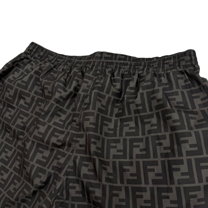 Excellent FENDI Shorts FF logo swim shorts gray polyester mens 50 FXB077