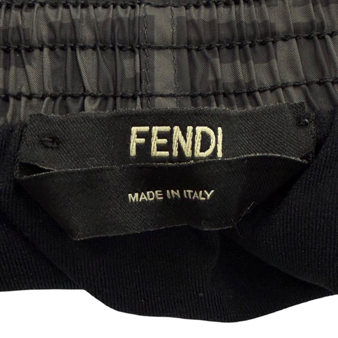 Excellent FENDI Shorts FF logo swim shorts gray polyester mens 50 FXB077