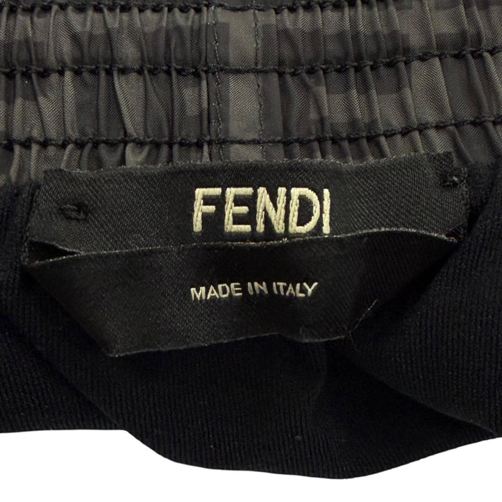 Excellent FENDI Shorts FF logo swim shorts gray polyester mens 50 FXB077