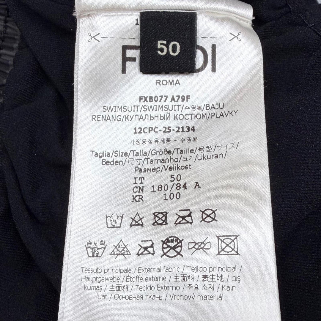 Excellent FENDI Shorts FF logo swim shorts gray polyester mens 50 FXB077