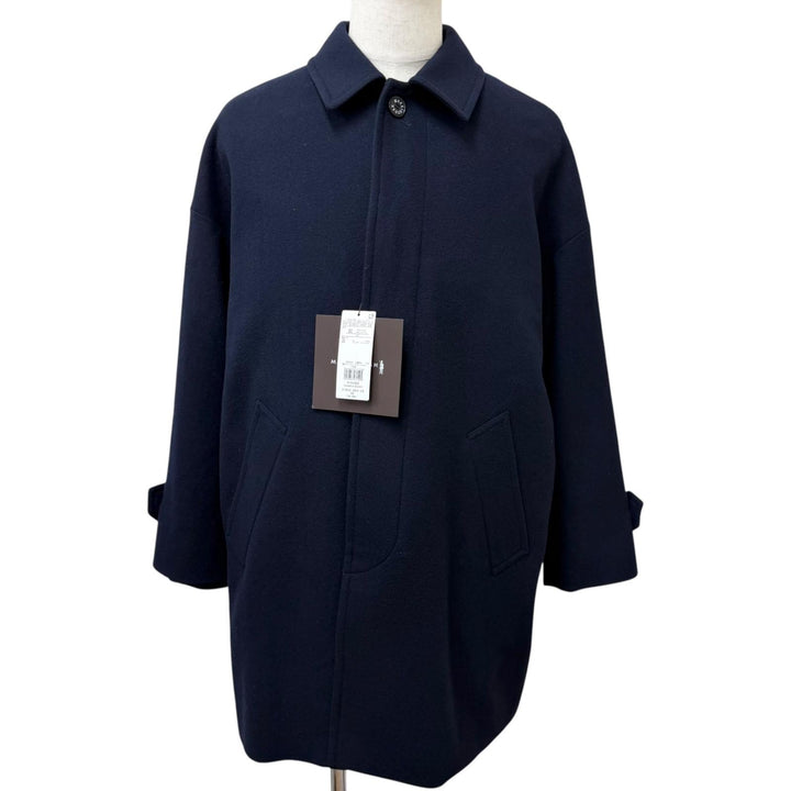 Pristine MACKINTOSH LONDON coat ROSLEY Light Melton Navy hair mens