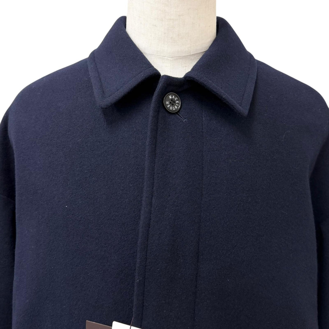 Pristine MACKINTOSH LONDON coat ROSLEY Light Melton Navy hair mens