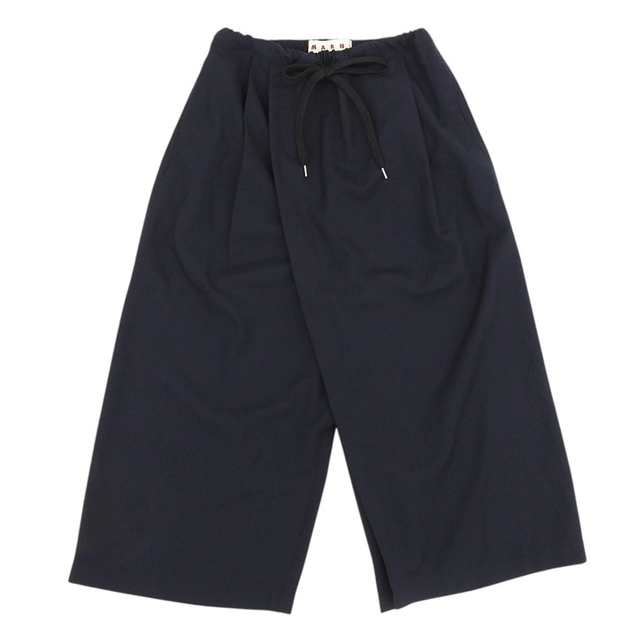 Excellent MARNI Pants Wrap design karate Navy wool Women 38 PAMA0074A0TW839