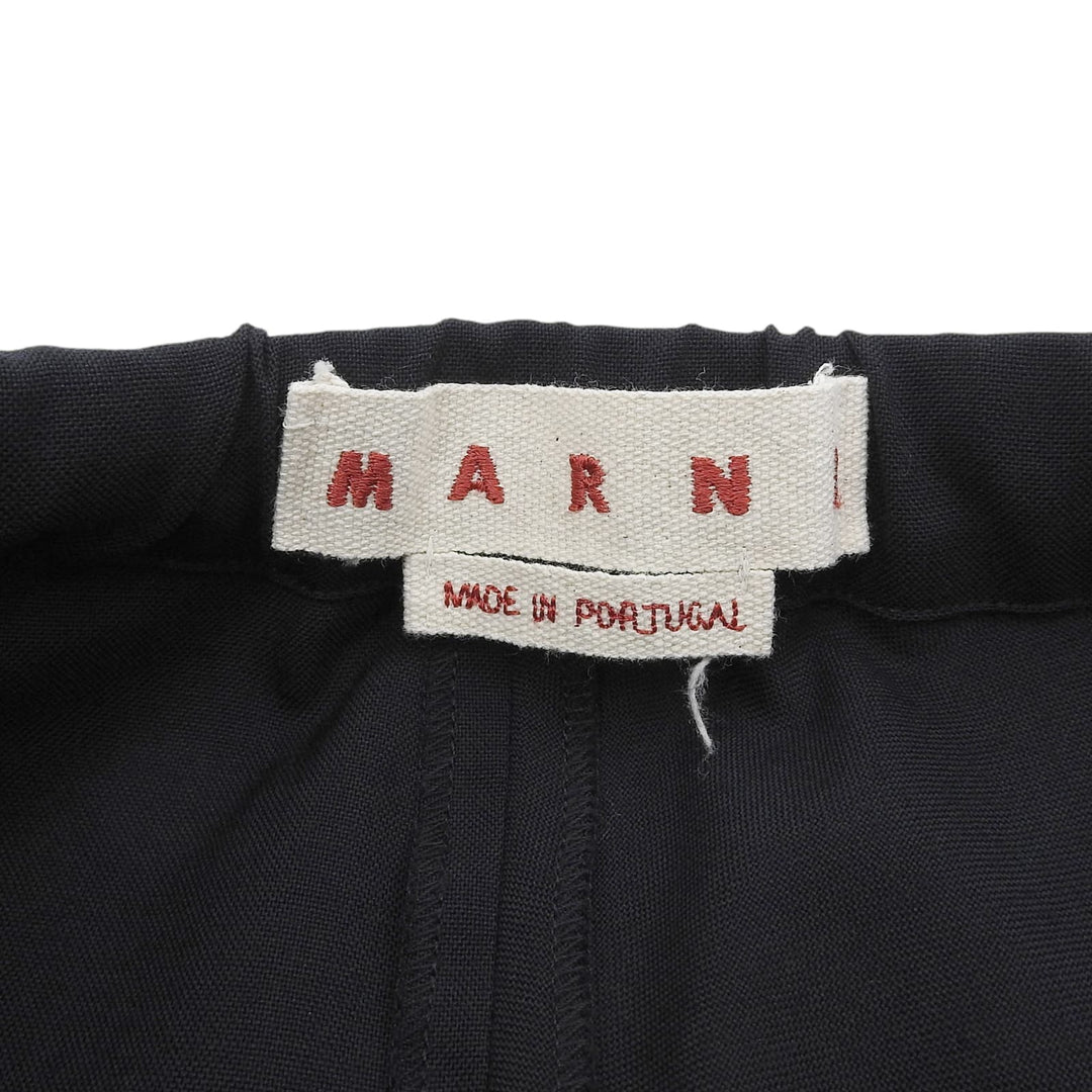 Excellent MARNI Pants Wrap design karate Navy wool Women 38 PAMA0074A0TW839