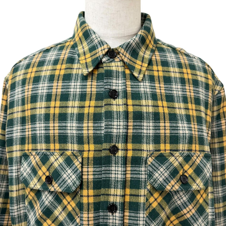 Pristine CELINE Long sleeve shirt Check Pattern Loose Lumberjack