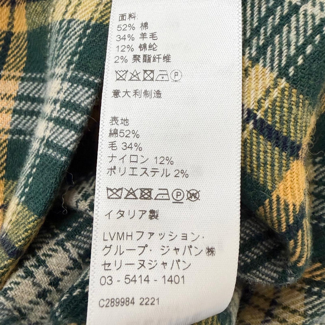 Pristine CELINE Long sleeve shirt Check Pattern Loose Lumberjack