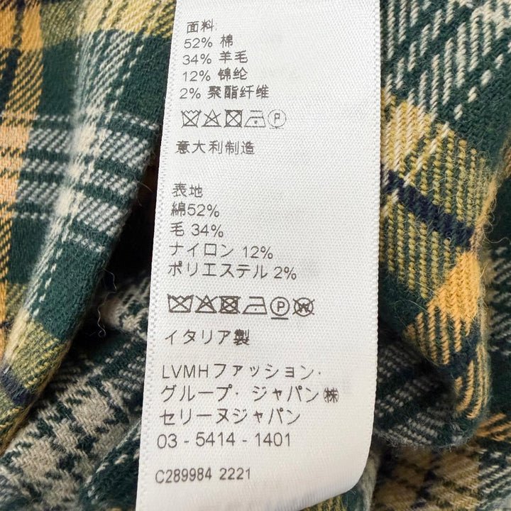 Pristine CELINE Long sleeve shirt Check Pattern Loose Lumberjack