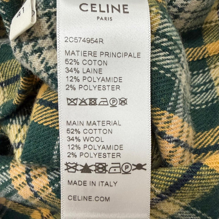 Pristine CELINE Long sleeve shirt Check Pattern Loose Lumberjack