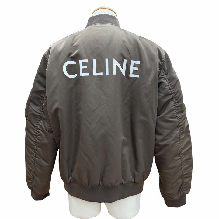 Pristine CELINE Bomber jacket LOGO BOMBER JACKET MA-1 khaki mens 50 2W426396E
