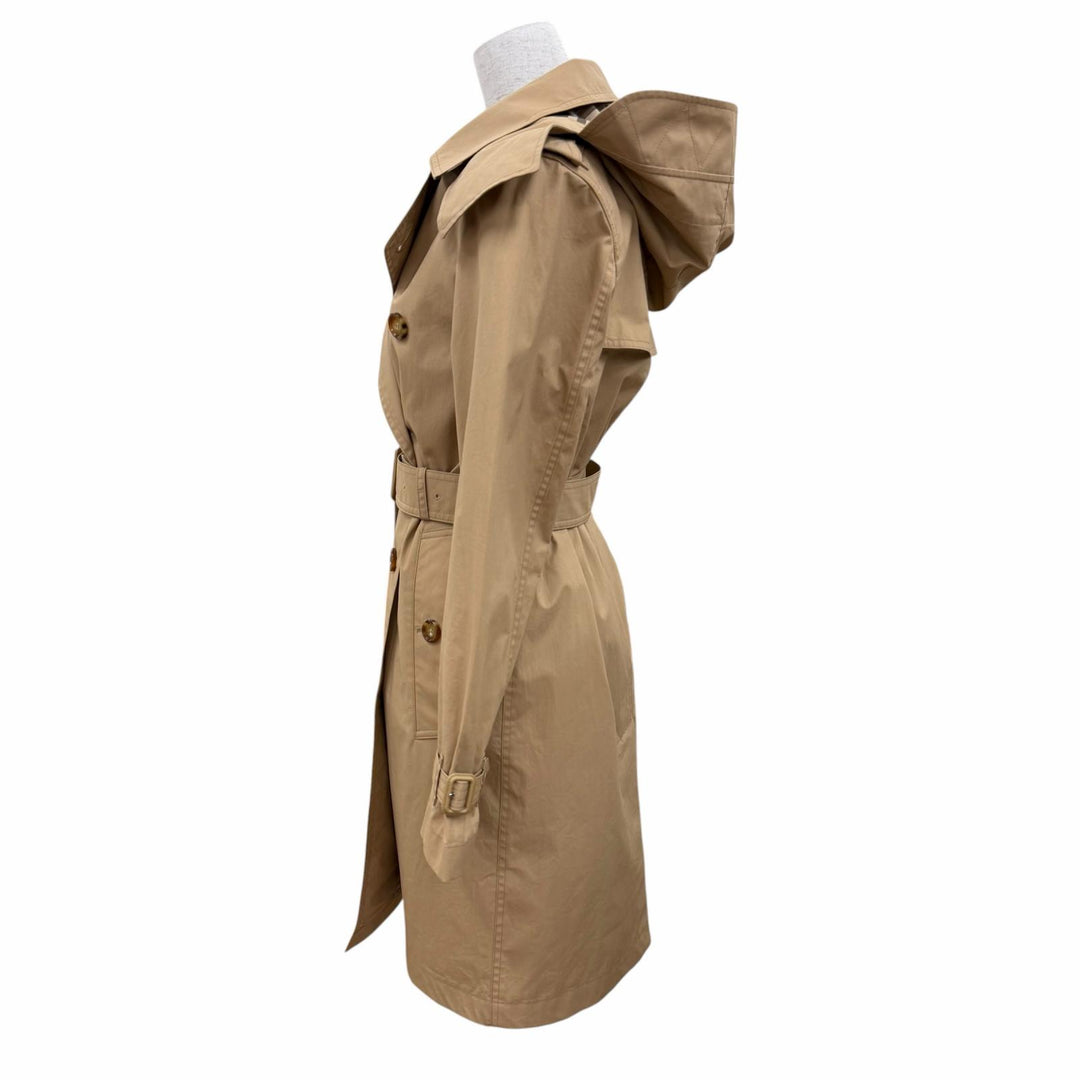 Pristine BURBERRY trench coat Lined with Nova Check Pattern, with hood 36
