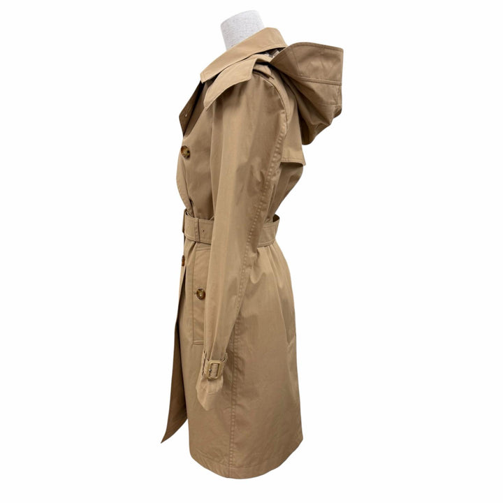 Pristine BURBERRY trench coat Lined with Nova Check Pattern, with hood 36