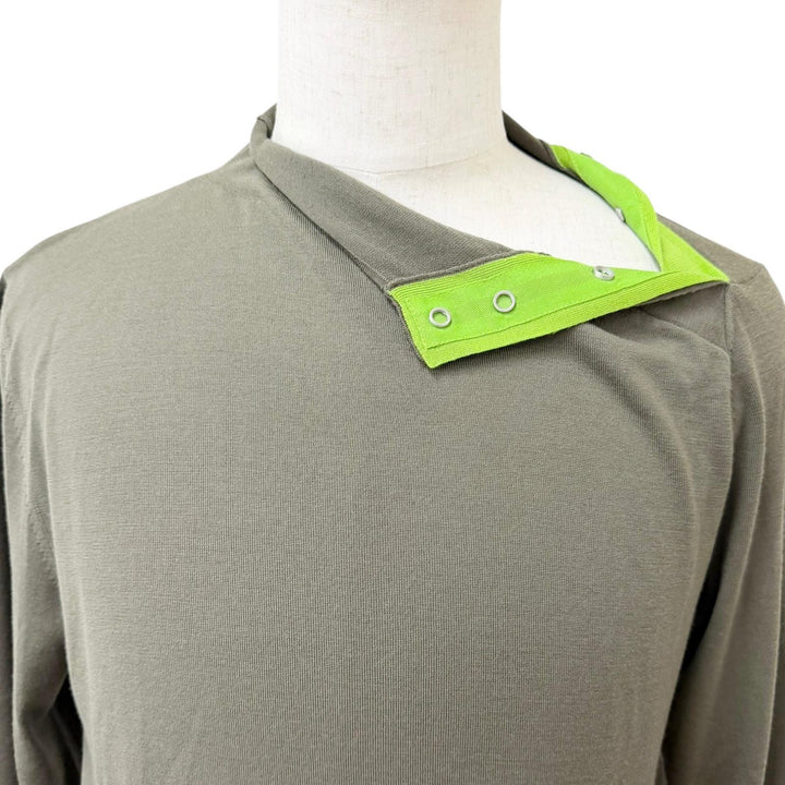 Excellent HERMES sweater Serie Button Lightweight Long-Sleeve Knit